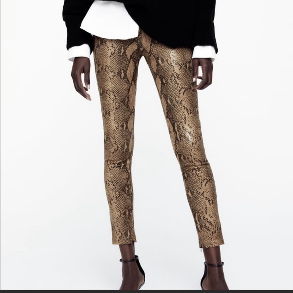 Zara snakeskin leggings